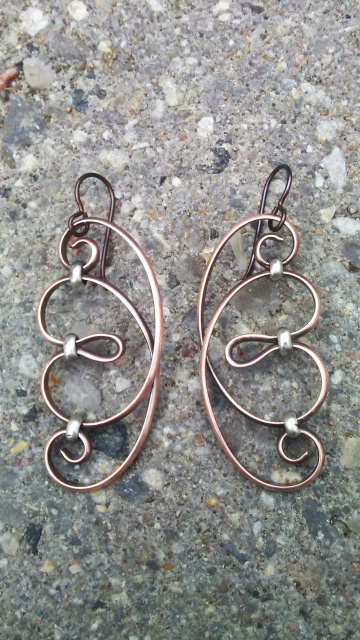 Copper Angel Wing Earrings